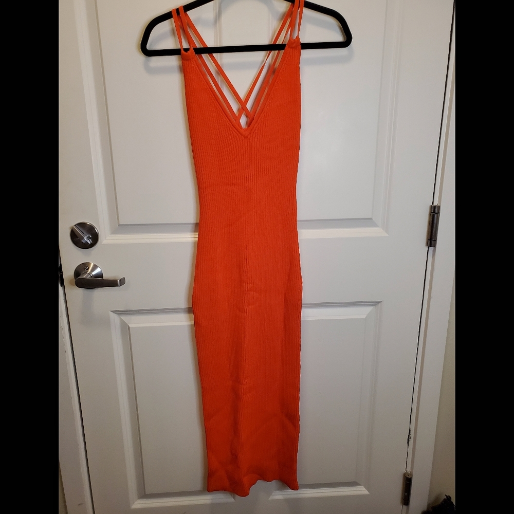 Michael Kors Midi Dress Orange Size XS